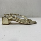 Stuart Weitzman Gold Solid Block Heel Sandals Women Size 10.5B — photo 3
