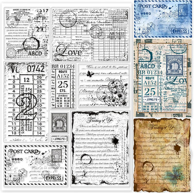 Vintage Label Klare Briefmarken für DIY Scrapbooking Dekor Retro Label Hintergru