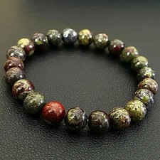 Natural Dragon Blood Jasper Bracelet 8MM Beads Gemstone Handmade Jewelry Gift