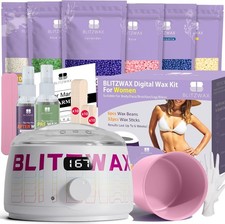 BlitzWax Hair Removal Waxing Kit Wax Warmer for Body Face Bikini New Sealed