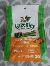 GREENIES Petite Natural Dog Dental Treats Sweet Potato Flavor 20 Count 02/2026