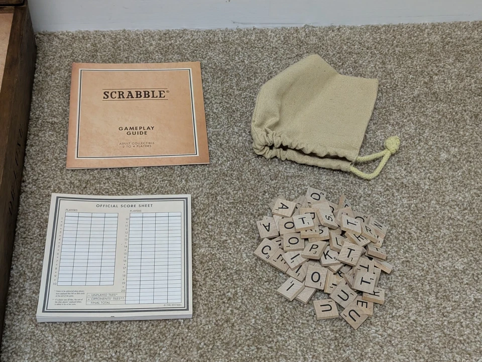 Restauración Hardware Scrabble Edición Vintage Deluxe 2010 Madera/Metal INCOMPLETO Foto 3 de 4