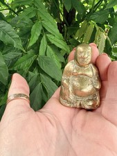 Vintage Small Solid Brass Buddah Figurine Home Decor Ornament