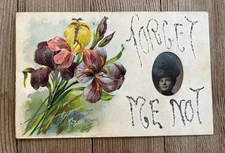 Vintage Postcard Ephemera Floral Romance RPPC Greeting Holiday Love Woman Hat