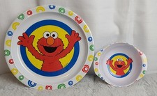 Vintage Sesame Street Elmo Melamine Toddler Meal Plate Bowl, The First Years