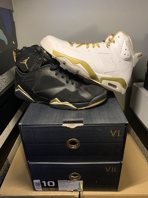 Size 10 - Air Jordan 7/6 Retro Golden Moments Pack 353537-935 Authentic
