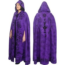 Purple Goddess Cloak with Celtic Embellishments Ritual Costume Cloak