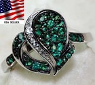 2CT Heat Treated Green Tourmaline 925 Sterling Silver Ring Jewelry Sz 7 L1-6 — photo 1