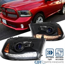 Black Projector Headlights Fits 2009-2018 Dodge Ram 1500 Switchback Led Signal