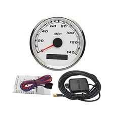  140 MPH GPS Speedometer Speedo Gauge Odometer 0-140MPH White+Stainless Steel