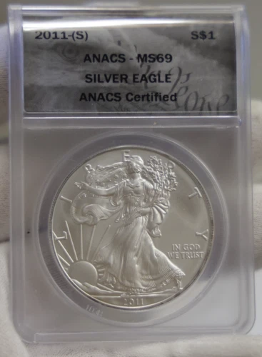 2011 S US Silver Eagle $1 ANACS MS69