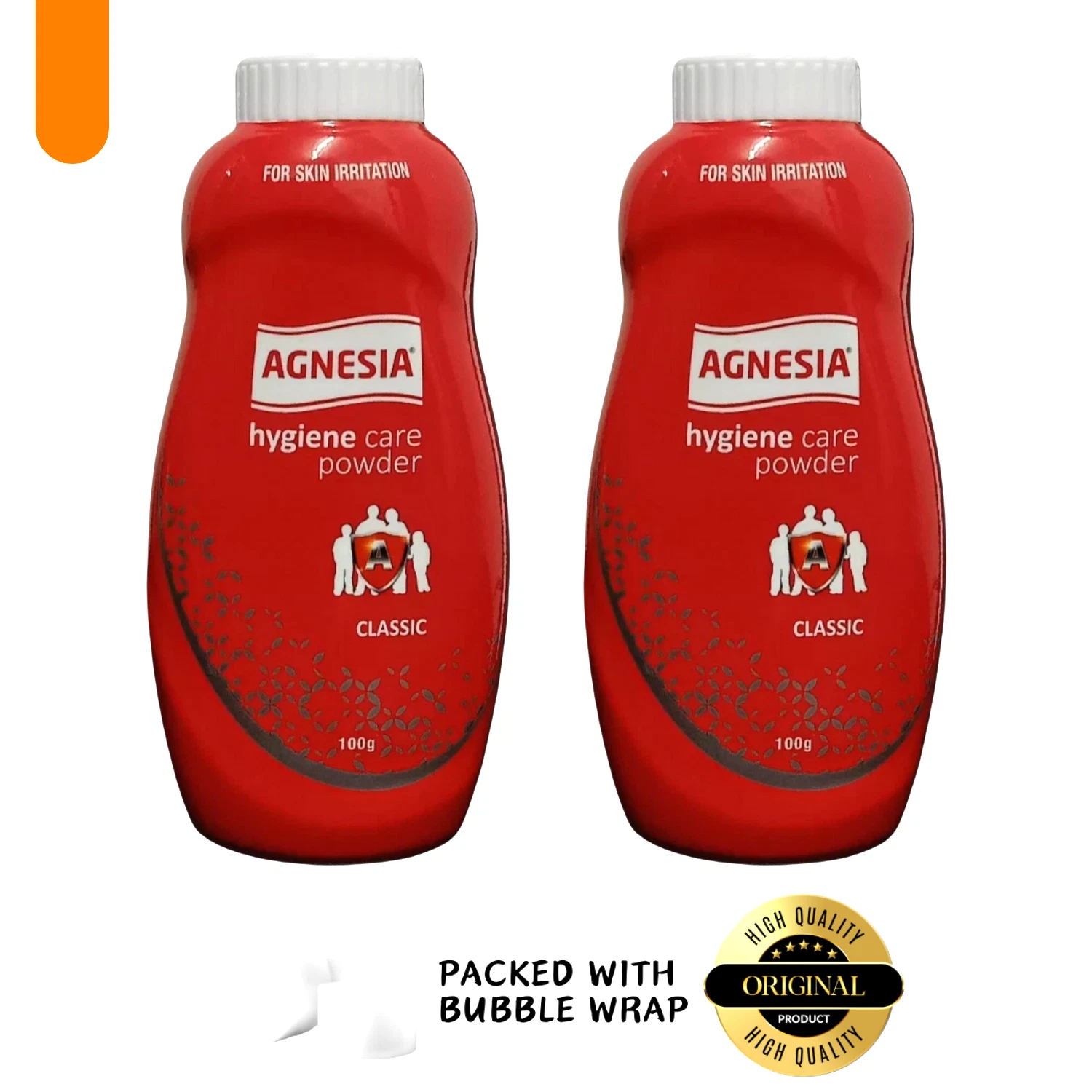 2 x AGNESIA Hygiene Care Antibacterial Dusting Body Powder 100g
