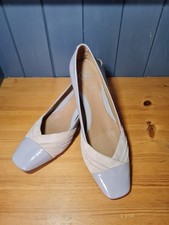 K shoes vintage wide fit court shoe low heel size 5.5 E Dolly mink grey leather
