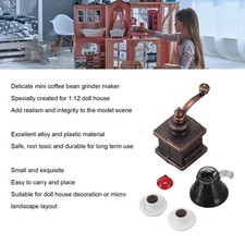 Dollhouse Coffee Grinder Pot 3 Set Durable Alloy And Plastic Delicate 1:12