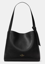 Kate Spade Knott Large Carryall Bag Black Pebbled Leather Purse KM663 NWT $399 F
