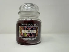 Yankee Candle Rhubarb Plum 14.5oz Medium Jar RARE Discontinued Retired