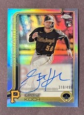 Grant Koch 2025 Topps Chrome RC Auto RA-GKO Refractor /499 PIRATES