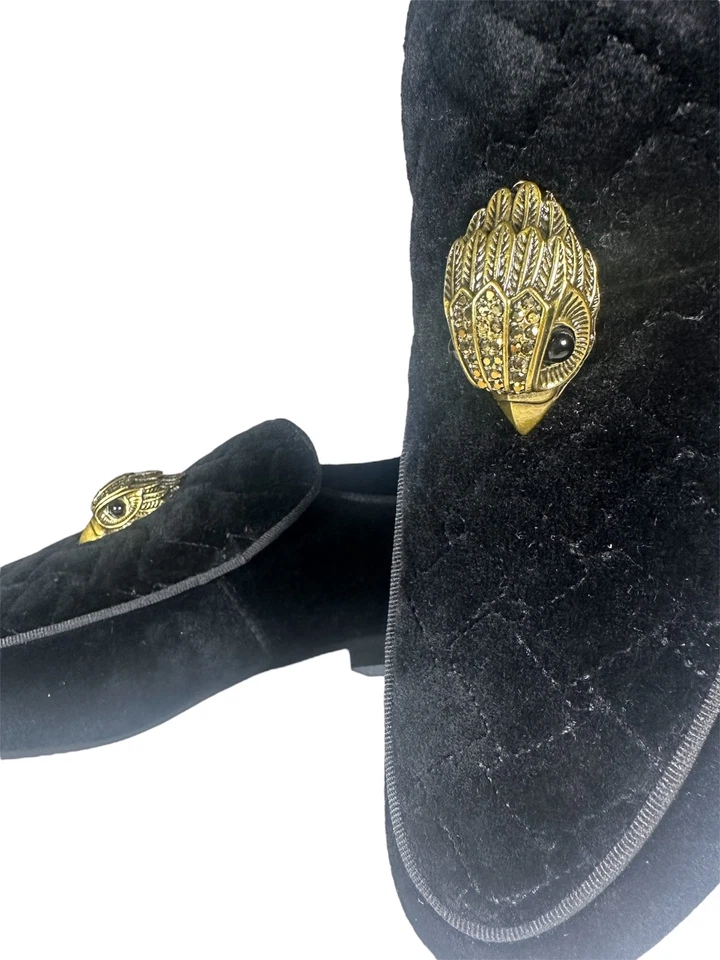 Zapatos para hombre Kurt Geiger negro terciopelo dorado cabeza de águila Foto 3 de 4