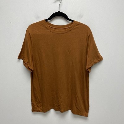 A New Day Short Sleeve T-Shirt Womens Rust Brown Cotton Blend Tee Top Large NWT