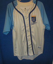 Cooperstown Collection Dynasty Kansas City Royals Adult Sz L Pinstripe Jersey