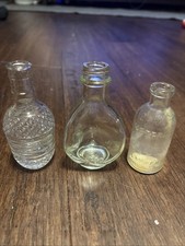 Vintage Mini Medicine Glass Bottle Lot Of 3 Lambert Pharmaceutical Listerine