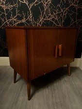 Vintage 2 Door Record Cabinet Teak Sideboard Mid-Century Danish