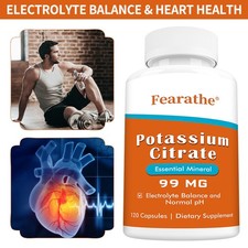 Potassium Citrate 99mg Electrolyte Balance and Normal pH 30/60/120 Capsules