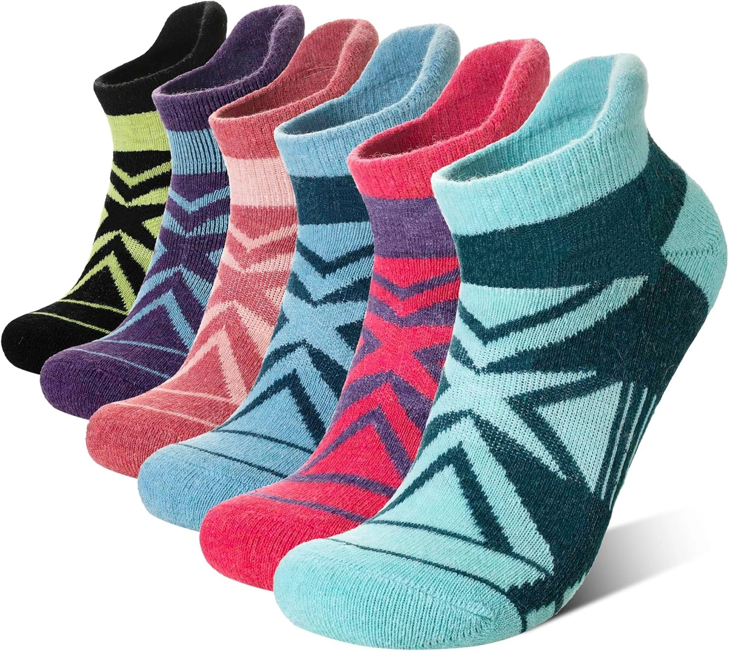Eyean Merino Wool Ankle Running Socks Men Women Hiking Large, Mixed Color B