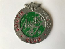VINTAGE SOUTH WALES AUSTIN SEVEN CLUB CAR BADGE OVER THREE INCHES IN DIAMETER