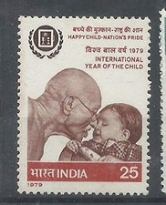 India 1979 International Year of The Child Mahatma Gandhi Stamp MNH