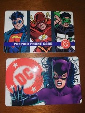 DC Comics: Catwoman, Green Lantern, Plus More Prepaid Phone Card 1996 Lot, Set  
