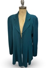 Misook Tie Front Teal Cardigan Jacket Large