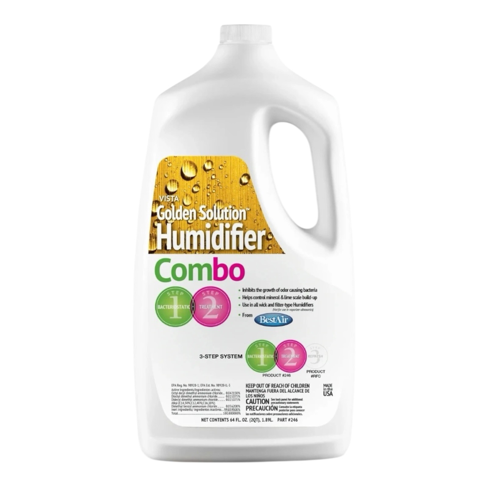 BestAir Golden Solution Vista #246 64oz Humidifier Water Treatment - PACK OF 3