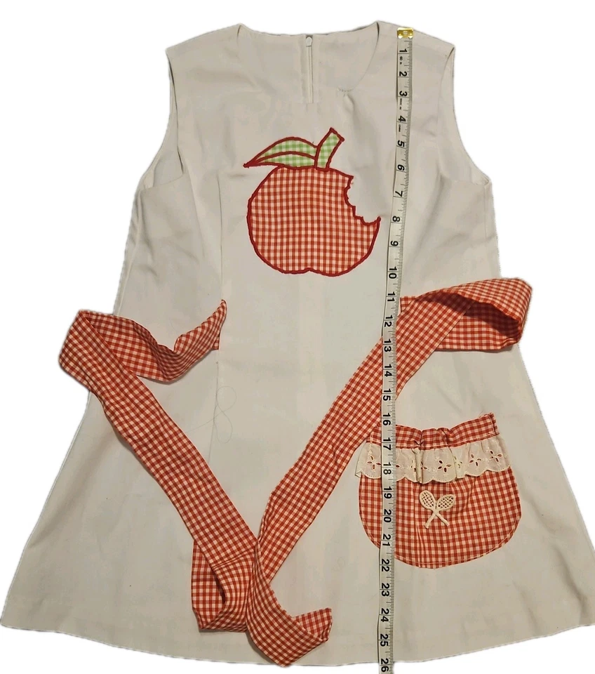 VTG Lord & Taylor Young People’s Shop Girl’s apple checked sundress sz 10/12 - Image 3 of 4