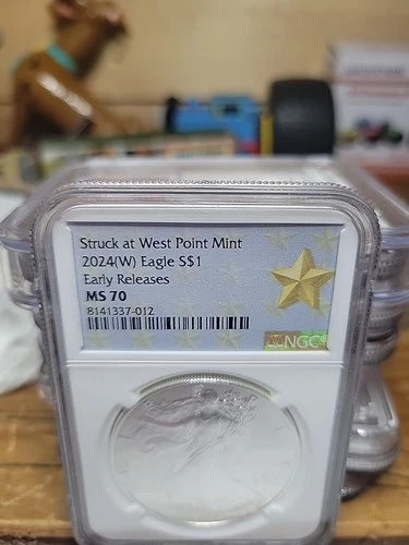 2024 (W) $1 American Silver Eagle NGC MS70 ER West Point Star Label