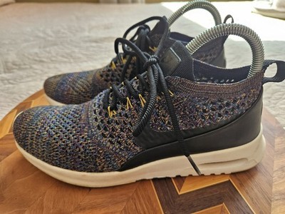 Nike Air Max Thea Ultra Women's Flyknit Running Shoes 881175 Black/Purple, 8 1/2