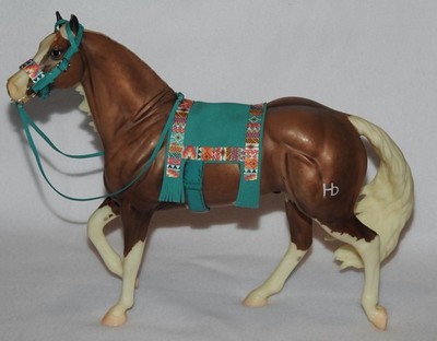 Leder Indianer baumloser Sattel Trense Breyer 1:9 traditionelles Spielzeug Pferd NICHT inkl.