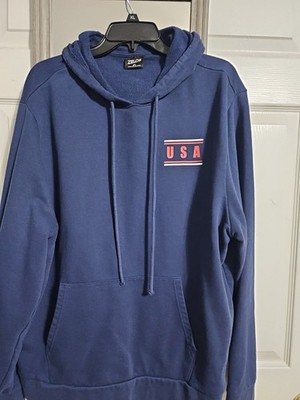 Zelos USA Logo  Pullover Hoodie/Kangaroo Pocket/XLT/ NAVY/ FLEECE LINED 