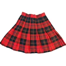 Vintage 90s Red Tartan Pleated Mini Skirt – Sostanza