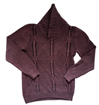 Women's Size Medium Method Thick Mock Neck Burgundy Brown Long Sleeve Sweater