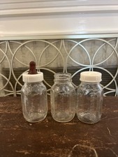 SET OF 3 Vintage Evenflo 4 fl oz Glass Baby Bottle Kerr