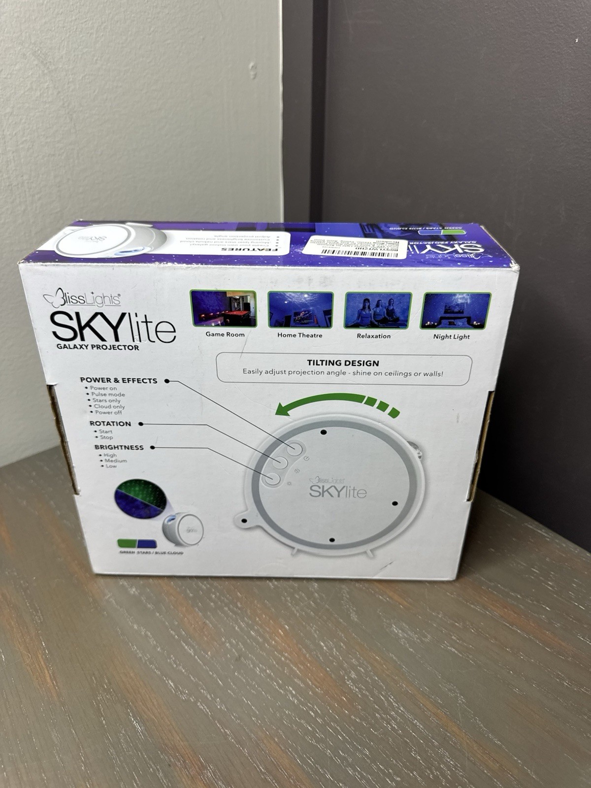 BlissLights SkyLITE Projector Laser & LED Stars Galaxies 900-00053A w/ USB Cord