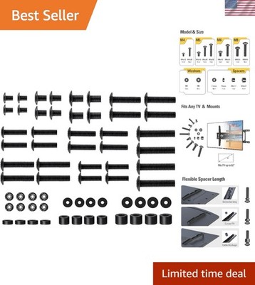 TV Mounting Hardware TV Mount Screws Kit Comes with M4, M5, M6, M8 Screws, In...