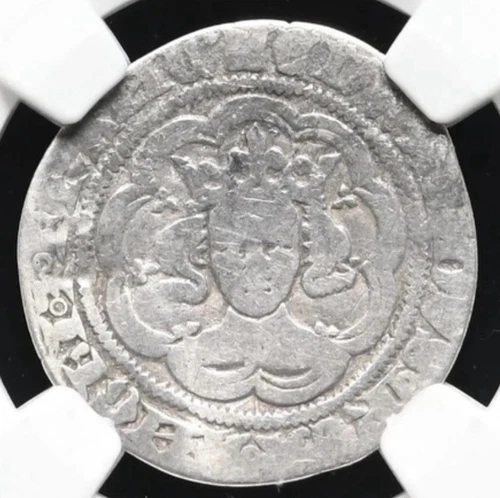 King Edward III 1327-1377 AD, England 2p Two Pence Halfgroat Silver 1351-61, NGC