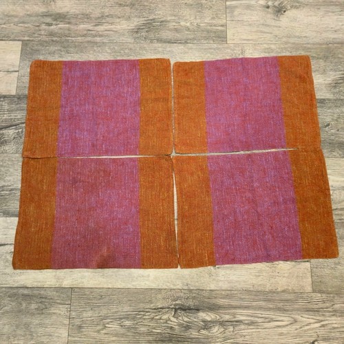 Vintage Dansk Placemats Ritva Puotila  Finnish Accents Linen Purple Orange  MCM