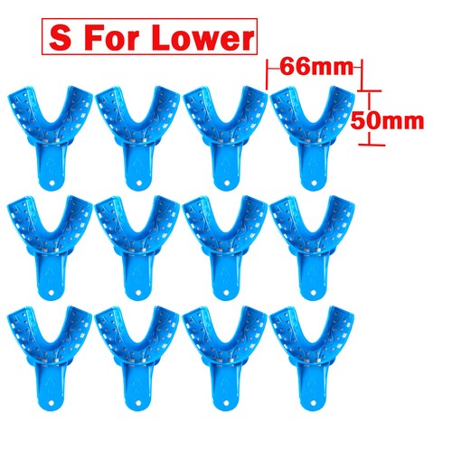 12Pc Dental Impression Trays Plastic Perforated Denture Upper/Lower EASYINSMILE - 第 14/21 張圖片