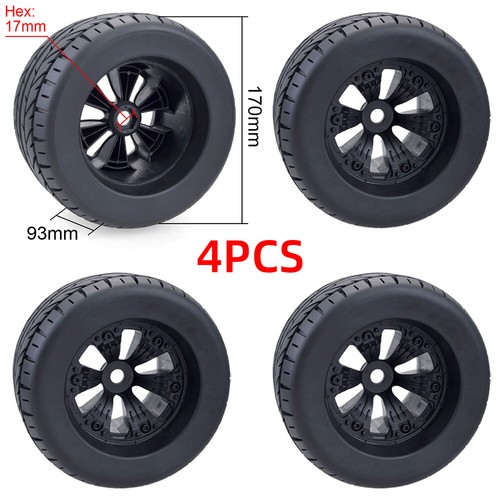 4x 17mm Hub Wheel Rim Tyre for 1/8 Monster Truck Traxxas HSP HPI Racing RC Car - Picture 16 of 26