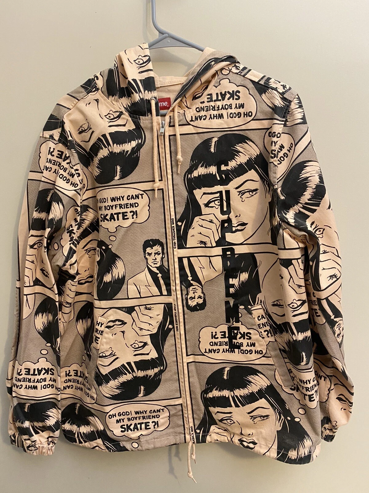 Veste zippée à capuche Supreme SS17 Thrasher Boyfriend grande orange authentique