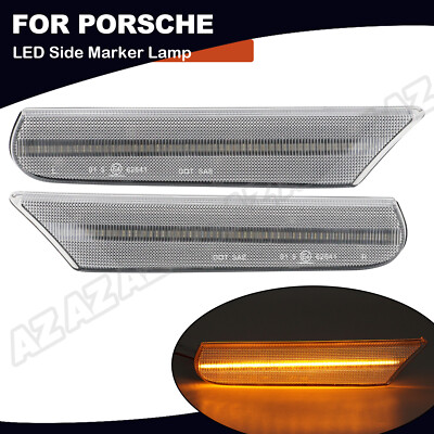 2X LED Side Marker Signal Lights For 1997-04 Porsche Boxster 986 Carrera 911 996