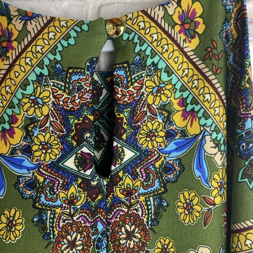 Emma & Michele Dess Size M Green Geo Floral Tank Style Midi - Picture 5 of 6